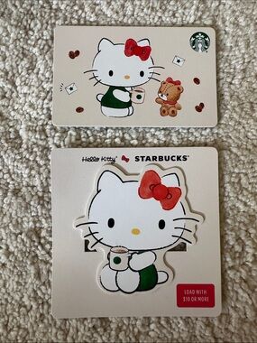 Starbucks Hello Kitty Gift Card Set - White, Green & Red